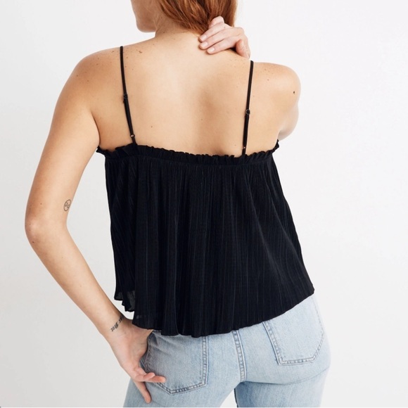NWT Madewell Texture & Thread Micropleat Tank Top in Black sz medium - Picture 4 of 13
